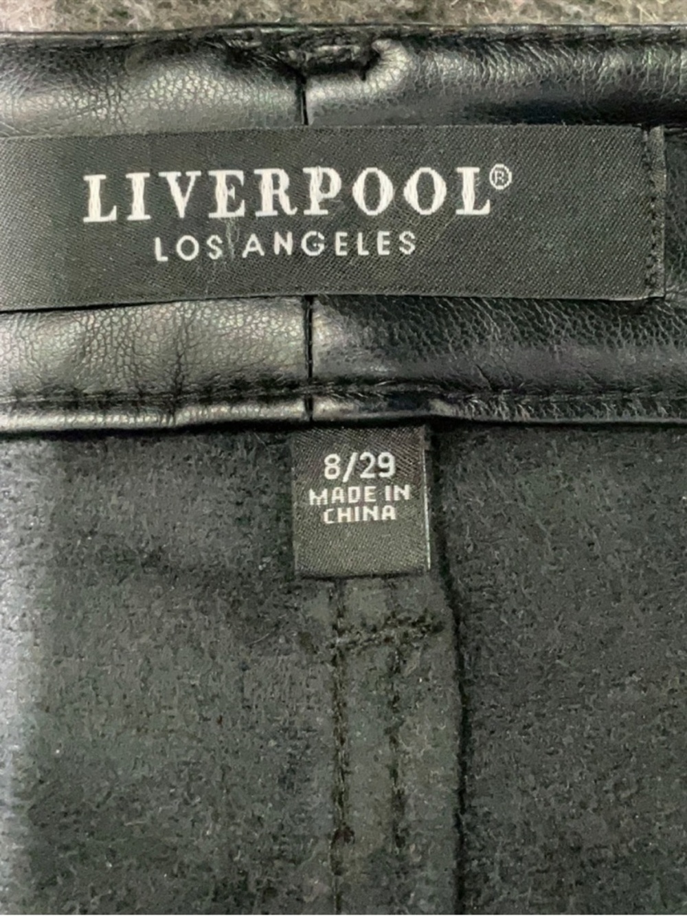 Liverpool Faux Leather Pants Black Straight Leg High Rise Vegan Leather 8 NWT - Picture 4 of 5